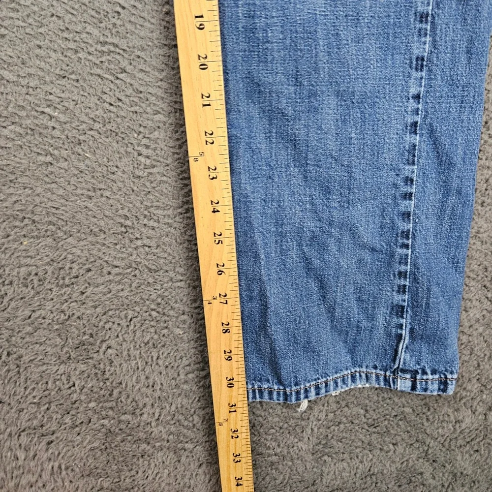Levis 569 Mens Loose Straight‎ Leg Jeans 34x32 Blue Medium Wash Distressed Denim